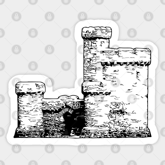 Tower of Refuge Castle Isle of Man Sticker by tribbledesign